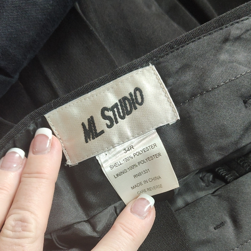 M.STUDIO Black Trench Coat And Slacks